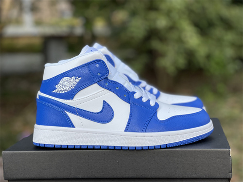 Original level_ AJ1 Air Jordan 1 MID _Hyper Royal_ gang the storm blue_ item number_ BQ6472-104_ full code shipment 36--46-32bcf84d